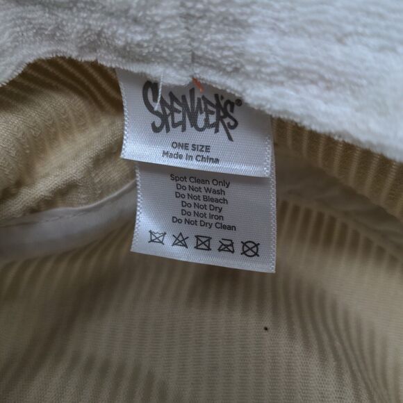 Spencer's Gifts Womens Bucket Hat Tan One Size Ribbed Polyester Embroidered Logo - Picture 9 of 10